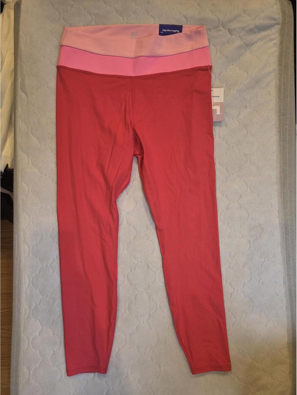 JoyLab High-Rise pink Colorblock Leggings- large